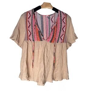 Bohemian Flowy Pattern Top Material Babydoll Tribal Print Lightweight 1EA13